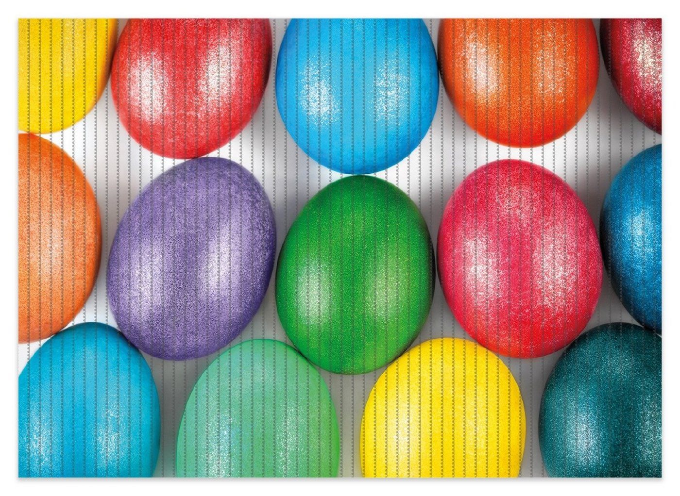 Schaum-Badematte Bunte Oster-Eier in Nahaufnahme mit kräftigen Farben Wallario, Höhe 5.5 mm, rutschhemmend, geeignet für Fußbodenheizungen, Polymer-Schaum, rechteckig von Wallario