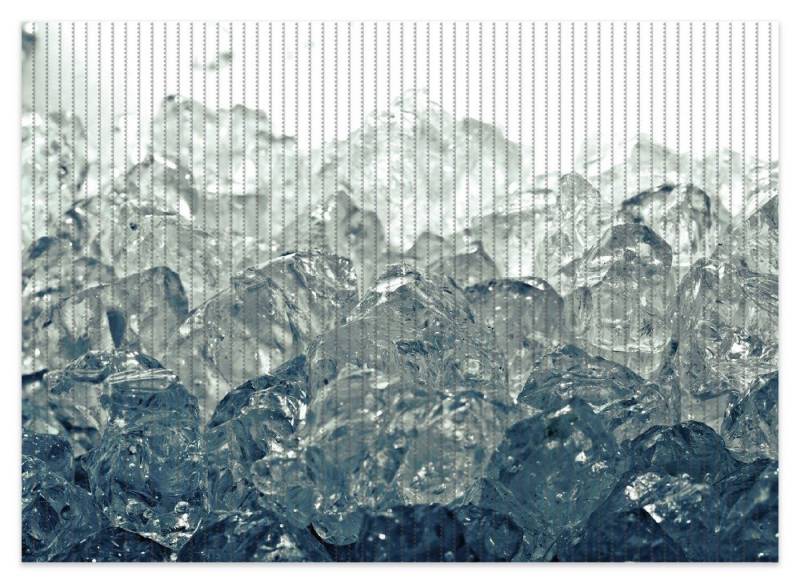 Wallario Schaum-Badematte Leuchtendes Eis in blau-grau, Höhe 5.5 mm, rutschhemmend, geeignet für Fußbodenheizungen, Polymer-Schaum, rechteckig von Wallario