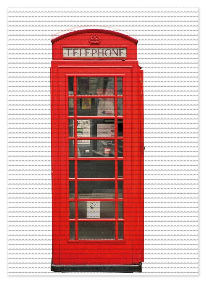 Wallario Schaum-Badematte London Rote Telefonzelle, Höhe 5.5 mm, rutschhemmend, geeignet für Fußbodenheizungen, Polymer-Schaum, rechteckig von Wallario