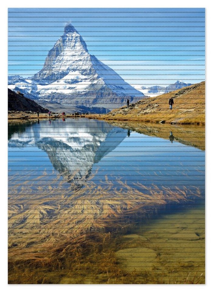 Wallario Schaum-Badematte Matterhorn - Spiegelung im See, Höhe 5.5 mm, rutschhemmend, geeignet für Fußbodenheizungen, Polymer-Schaum, rechteckig Wallario Schaum-Badematte Matterhorn - Spiegelung im See, Höhe 5.5 mm, rutschhemmend, geeignet für Fußbodenheizungen, Polymer-Schaum, rechteckig von Wallario