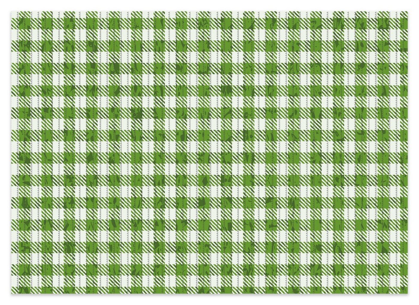 Schaum-Badematte Muster einer Tischdecke in grün und weiß kariert Wallario, Höhe 5.5 mm, rutschhemmend, geeignet für Fußbodenheizungen, Polymer-Schaum, rechteckig von Wallario