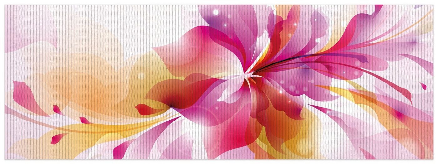 Schaum-Badematte Pinkes Blumenbuket Wallario, Höhe 5.5 mm, rutschhemmend, geeignet für Fußbodenheizungen, Polymer-Schaum, rechteckig von Wallario