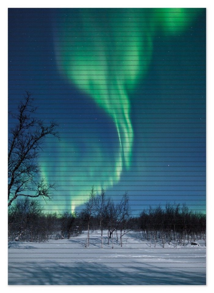 Schaum-Badematte Polarlicht in Schweden Wallario, Höhe 5.5 mm, rutschhemmend, geeignet für Fußbodenheizungen, Polymer-Schaum, rechteckig von Wallario