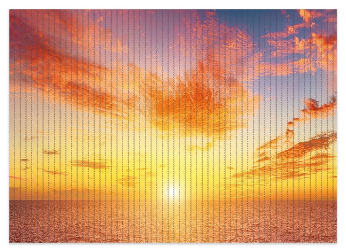 Schaum-Badematte Sonnenuntergang über dem Meer - rote Wolken und blauer Himmel Wallario, Höhe 5.5 mm, rutschhemmend, geeignet für Fußbodenheizungen, Polymer-Schaum, rechteckig von Wallario