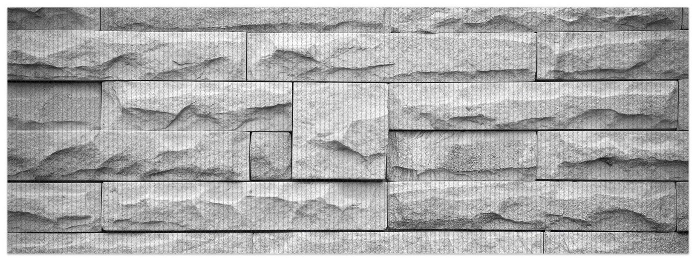 Schaum-Badematte Steinwand grau Wallario, Höhe 5.5 mm, rutschhemmend, geeignet für Fußbodenheizungen, Polymer-Schaum, rechteckig von Wallario