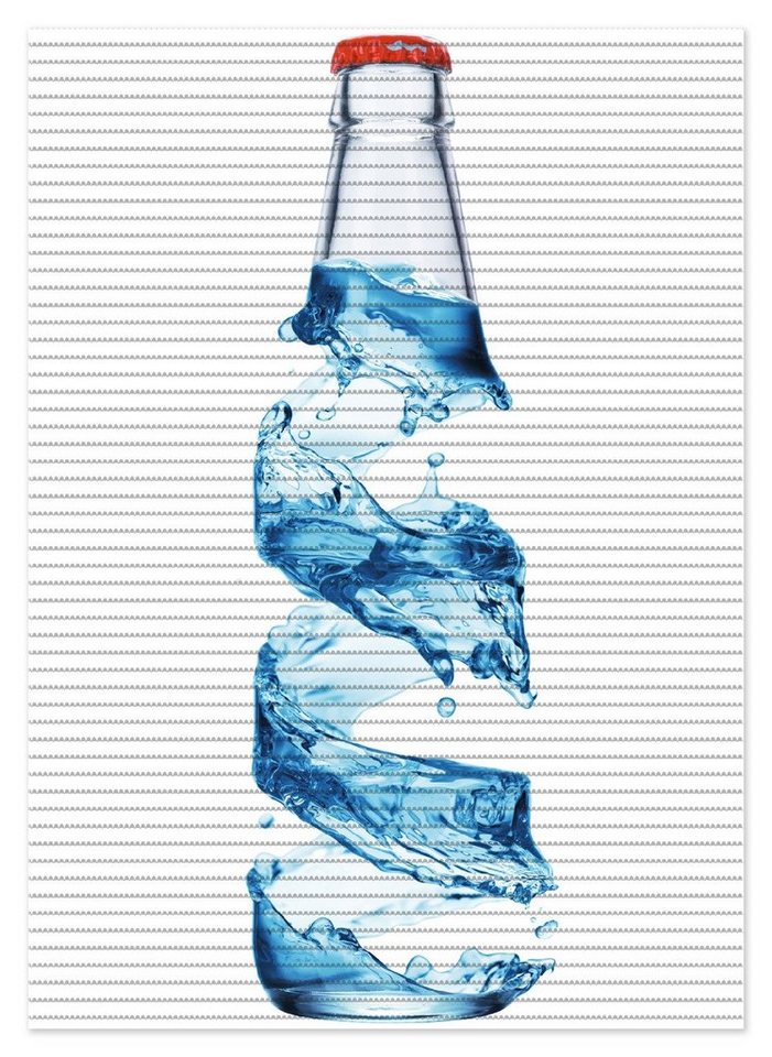Schaum-Badematte Strudel in der Wasserflasche Wallario, Höhe 5.5 mm, rutschhemmend, geeignet für Fußbodenheizungen, Polymer-Schaum, rechteckig von Wallario