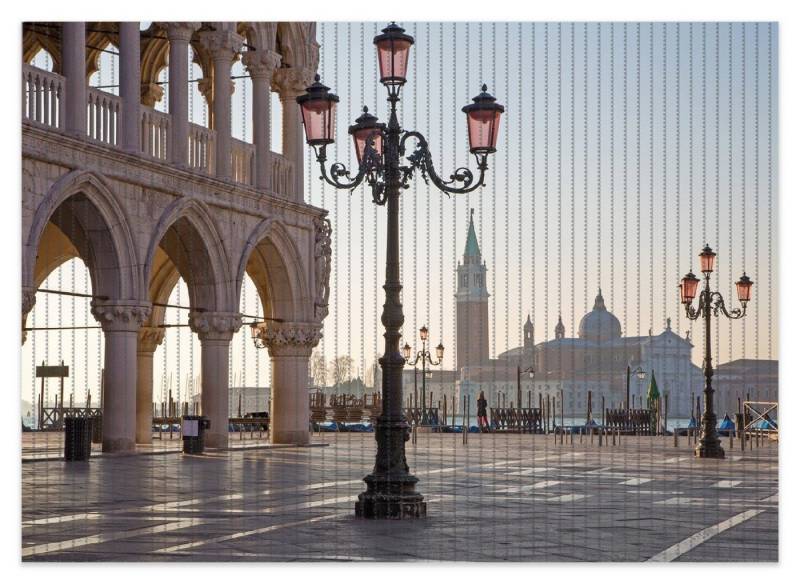 Wallario Schaum-Badematte Venedig - Dogenpalast, Markusplatz und San Giorgio Maggiore II, Höhe 5.5 mm, rutschhemmend, geeignet für Fußbodenheizungen, Polymer-Schaum, rechteckig von Wallario