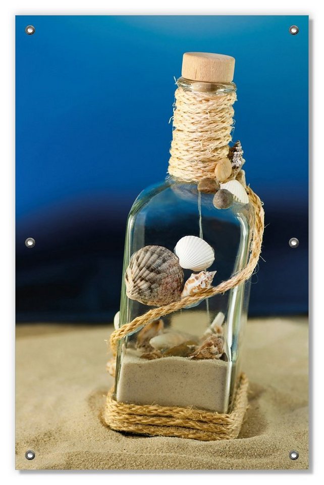 Sonnenschutz Flaschenpost vom Meer, Wallario, blickdicht, mit Saugnäpfen, wiederablösbar und wiederverwendbar von Wallario