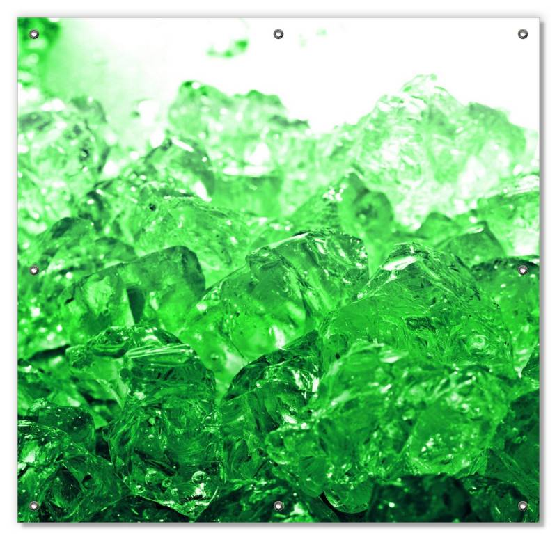 Sonnenschutz Leuchtendes Eis in grün, Wallario, blickdicht, mit Saugnäpfen, wiederablösbar und wiederverwendbar von Wallario
