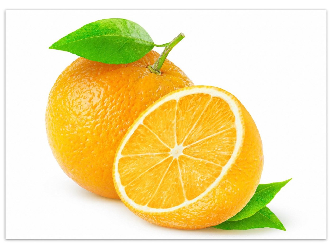 Teppich Saftige Orangen vor weißem Hintergrund, Wallario, rechteckig, rutschfest von Wallario