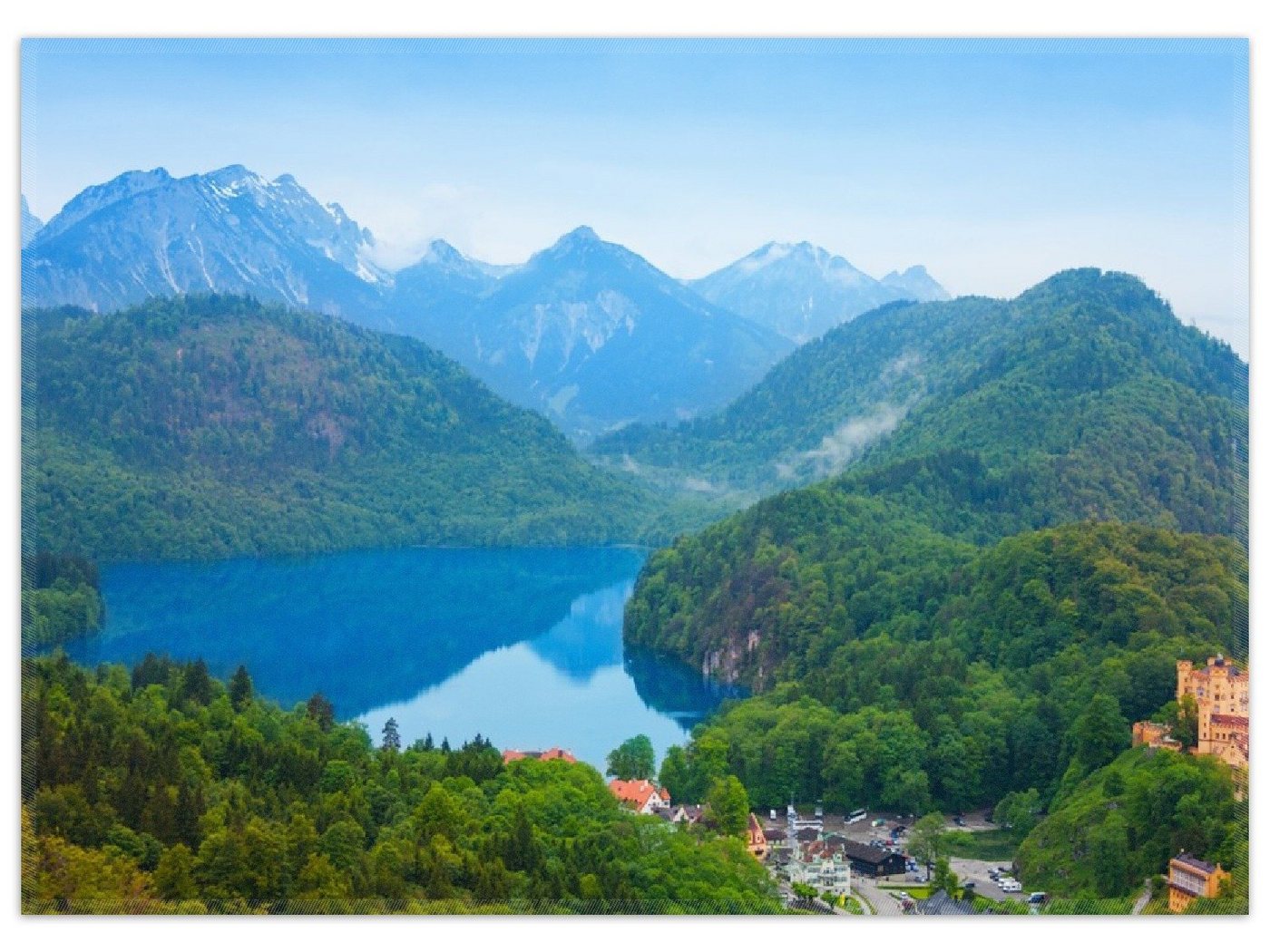 Wallario Teppich Schloss Hohenschwangau neben dem Alpsee, rechteckig, rutschfest Wallario Teppich Schloss Hohenschwangau neben dem Alpsee, rechteckig, rutschfest von Wallario