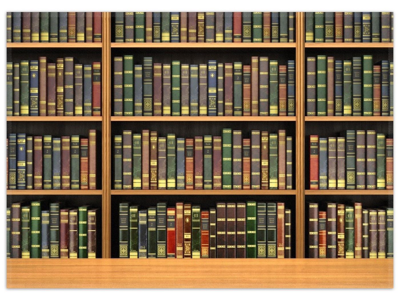 Wallario Teppich Bibliothek - Regal voller alter Bücher, rechteckig, rutschfest von Wallario