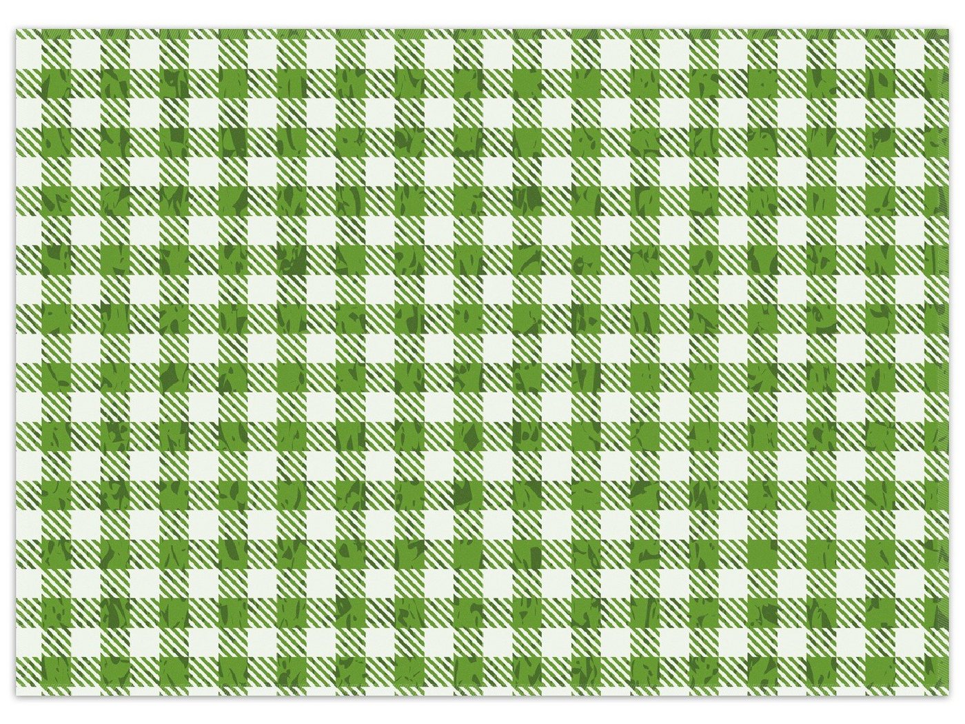 Teppich Muster einer Tischdecke in grün und weiß kariert, Wallario, rechteckig, rutschfest von Wallario