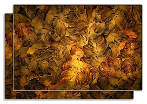 Wallario 2er Set Frühstücksbrettchen aus Glas, Glasunterlage, Glasbrettchen Goldene Blätter in Ölfarben, Größe 30 x 20 cm, Sicherheitsglas Wallario 2er Set Frühstücksbrettchen aus Glas, Glasunterlage, Glasbrettchen Goldene Blätter in Ölfarben, Größe 30 x 20 cm, Sicherheitsglas von Wallario
