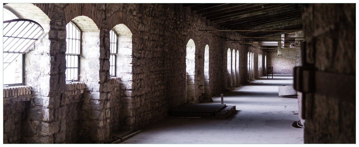 Wallario Acrylglasbild, Altes Bauwerk - stillgelegte Fabrik, in verschiedenen Ausführungen von Wallario