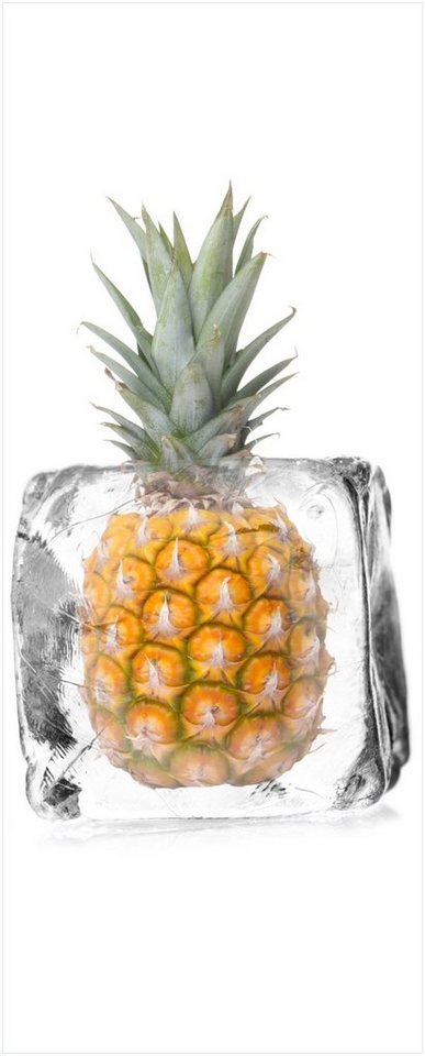 Wallario Acrylglasbild, Ananas in Eiswürfel - Eiskaltes Obst, in verschiedenen Ausführungen von Wallario