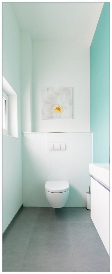 Wallario Acrylglasbild, Badezimmer Gästetoilette Innenansicht - WC und Waschbecken, in verschiedenen Ausführungen von Wallario