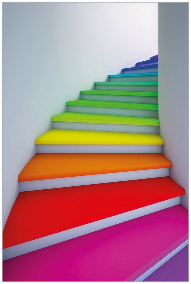 Wallario Acrylglasbild, Bunte Treppe, in verschiedenen Ausführungen von Wallario