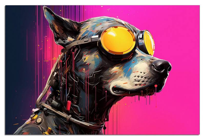 Wallario Acrylglasbild, Cyberpunk-Hund mit Brille, in verschiedenen Ausführungen Wallario Acrylglasbild, Cyberpunk-Hund mit Brille, in verschiedenen Ausführungen von Wallario
