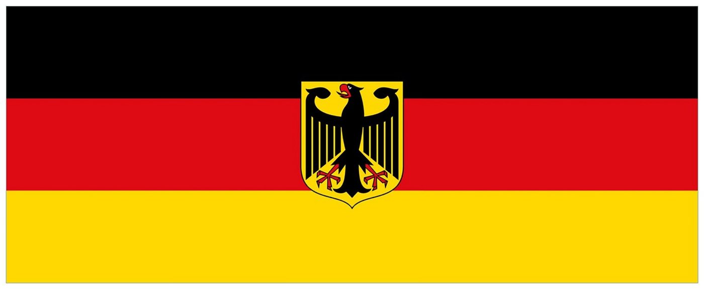 Wallario Acrylglasbild, Deutsche Flagge mit Wappen, in verschiedenen Ausführungen von Wallario