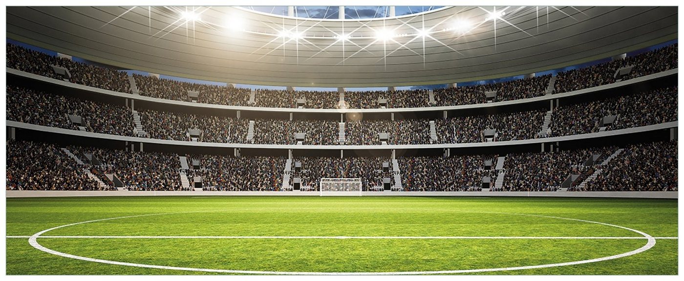 Wallario Acrylglasbild, Fußballstadion Mittellinie, in verschiedenen Ausführungen von Wallario