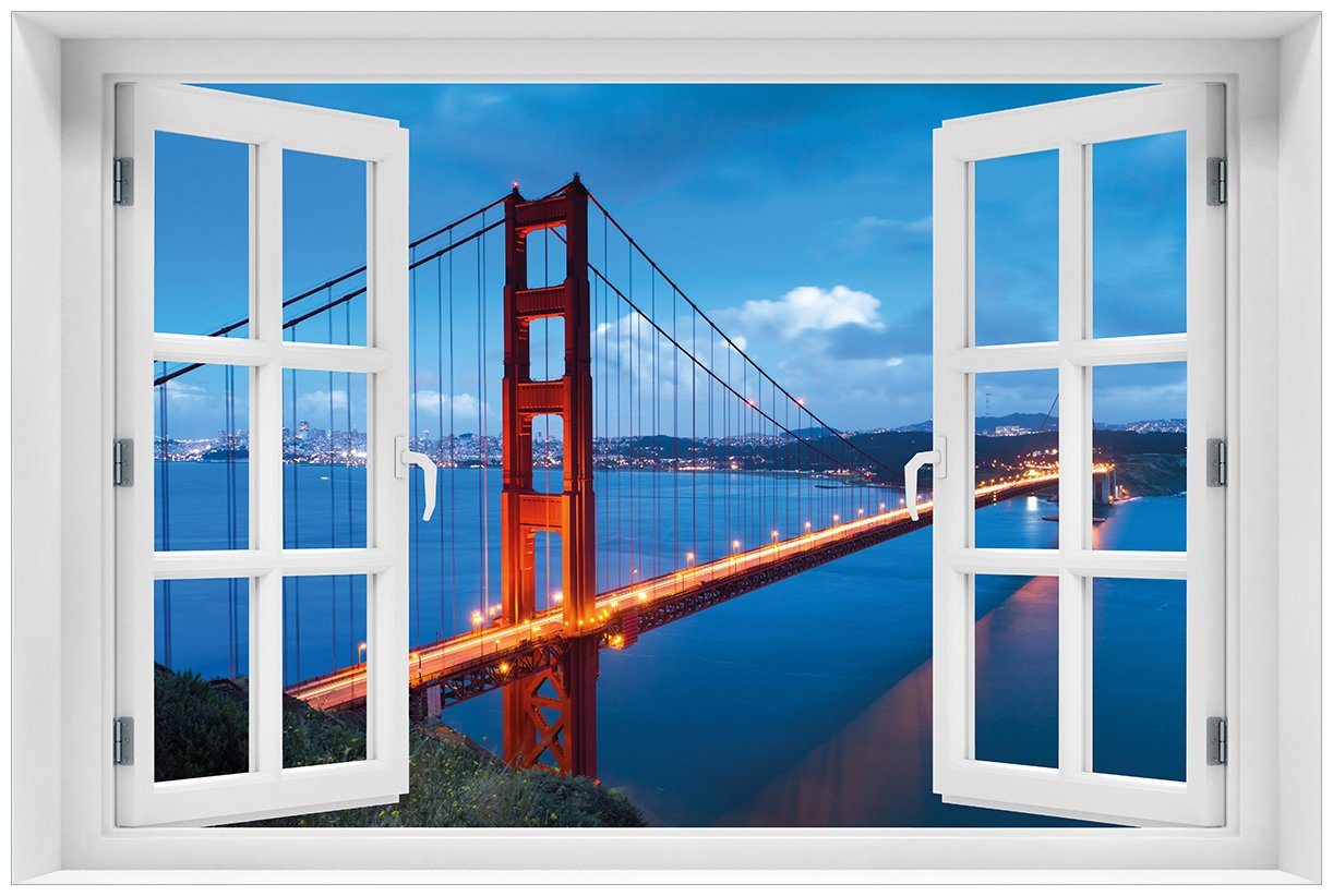 Wallario Acrylglasbild, Golden Gate Bridge in San Francisco USA, in verschiedenen Ausführungen von Wallario