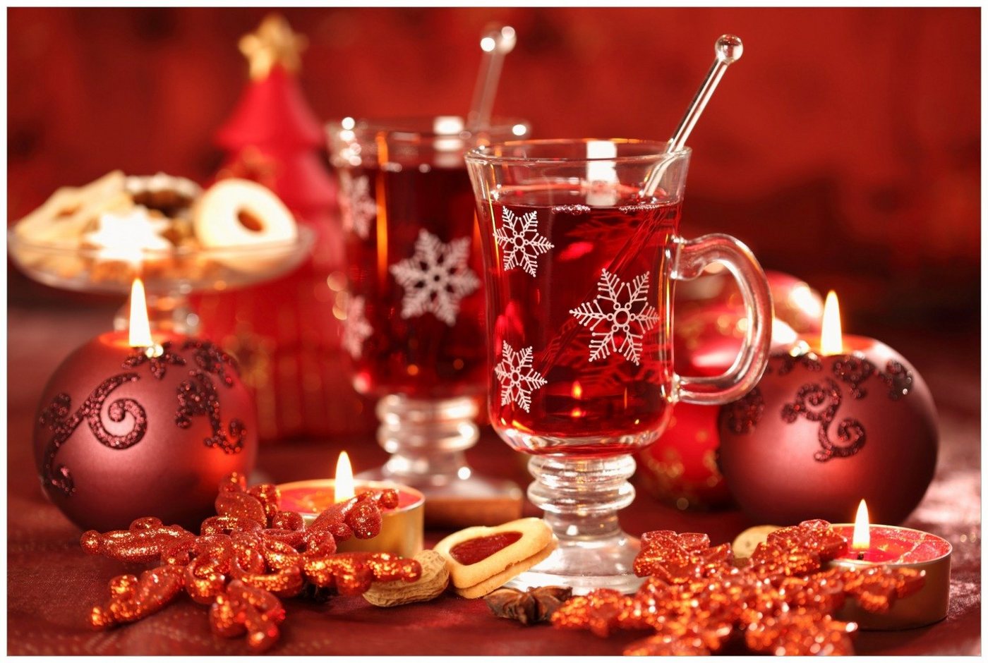 Wallario Acrylglasbild, Heißer Winterpunsch mit Kerzen, in verschiedenen Ausführungen Wallario Acrylglasbild, Heißer Winterpunsch mit Kerzen, in verschiedenen Ausführungen von Wallario
