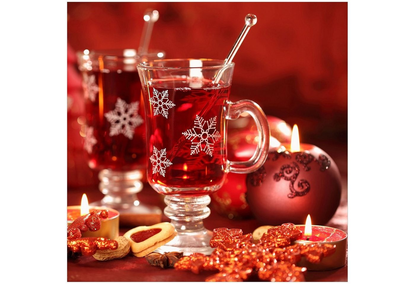Wallario Acrylglasbild, Heißer Winterpunsch mit Kerzen, in verschiedenen Ausführungen Wallario Acrylglasbild, Heißer Winterpunsch mit Kerzen, in verschiedenen Ausführungen von Wallario
