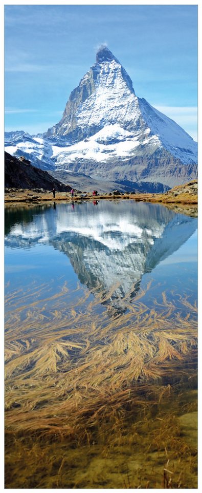 Wallario Acrylglasbild, Matterhorn - Spiegelung im See, in verschiedenen Ausführungen von Wallario