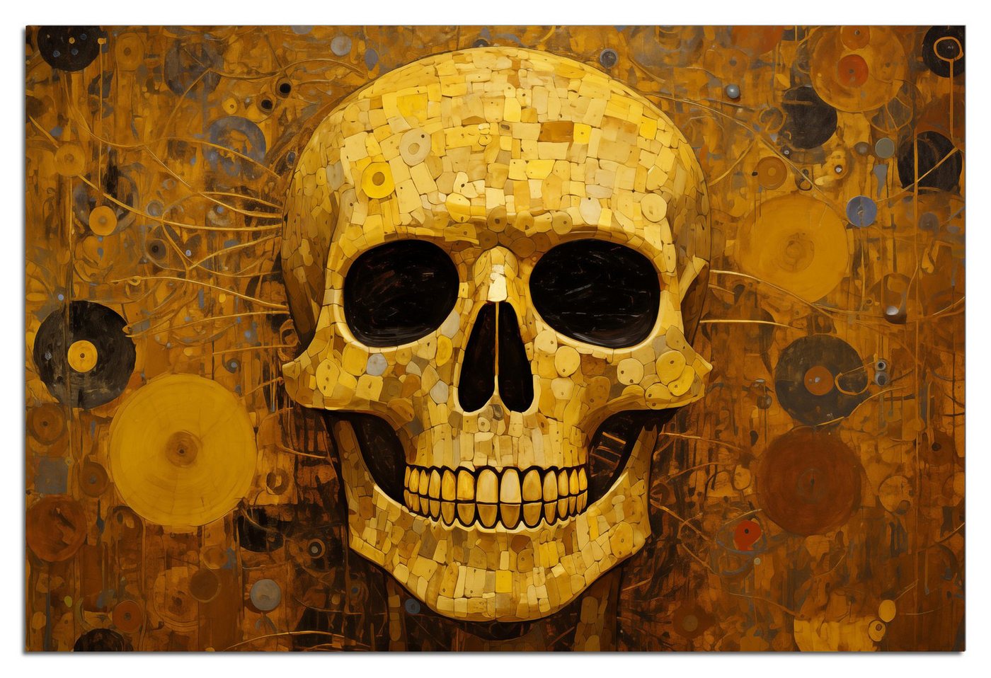 Wallario Acrylglasbild, Schädel-Mosaik, in verschiedenen Ausführungen von Wallario