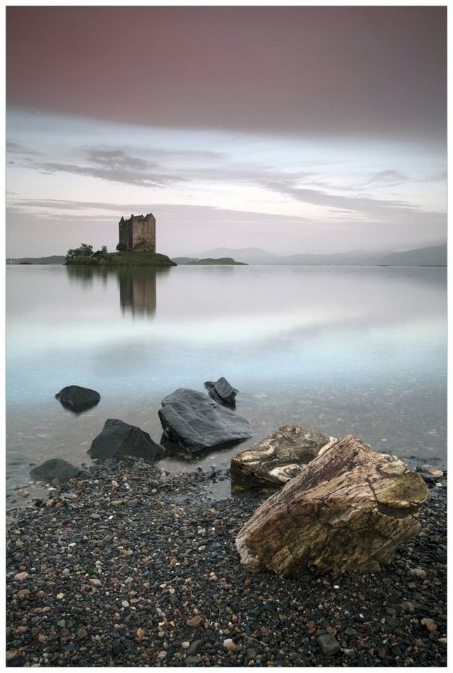 Wallario Acrylglasbild, Schloss in Schottland, in verschiedenen Ausführungen von Wallario