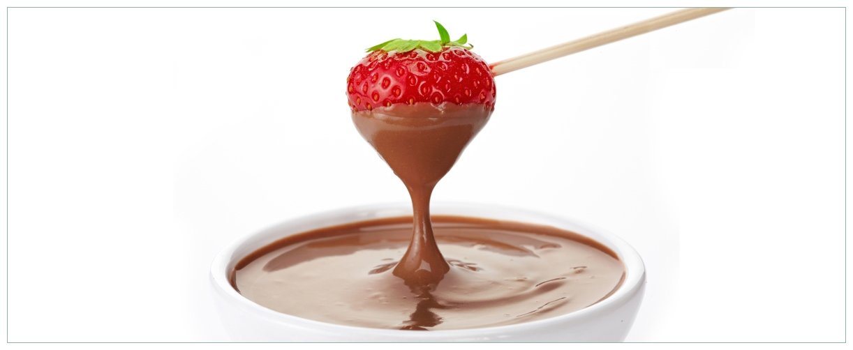 Wallario Acrylglasbild, Schoko-fondue mit Erdbeer am Stiel, in verschiedenen Ausführungen von Wallario