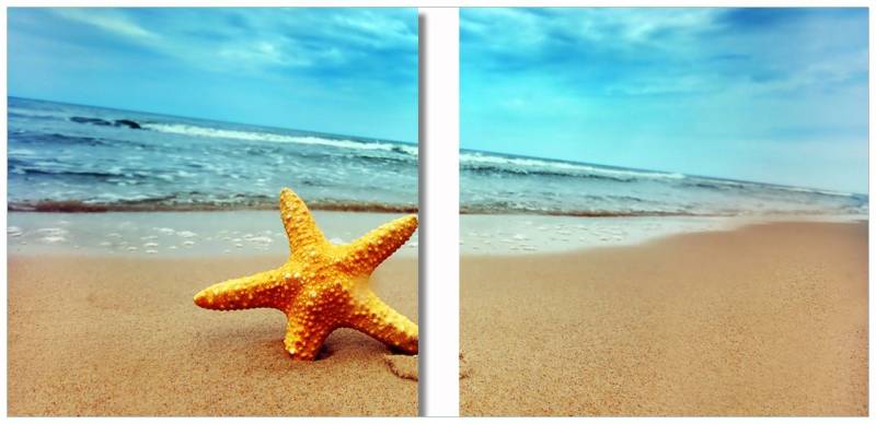 Wallario Acrylglasbild, Seestern am Strand am Meer, in verschiedenen Ausführungen Wallario Acrylglasbild, Seestern am Strand am Meer, in verschiedenen Ausführungen von Wallario