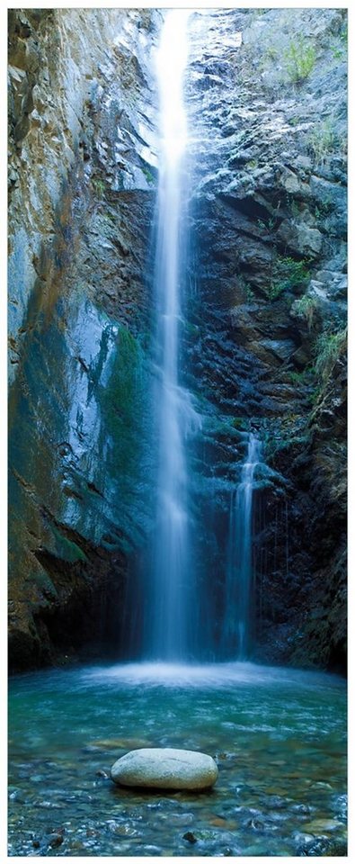 Wallario Acrylglasbild, Wasserfall bei Sonneneinfall, in verschiedenen Ausführungen von Wallario