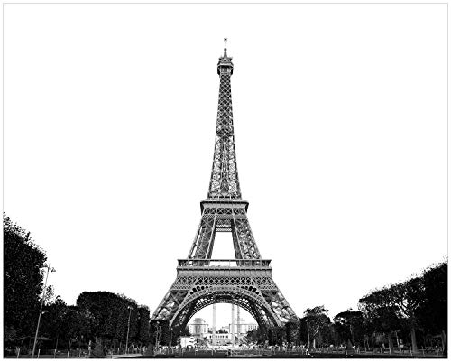 Wallario Black and White Edition - Poster Eiffelturm in Paris - schwarz weiß in Premiumqualität, Kunstdruck Größe: 40 x 50 cm von Wallario