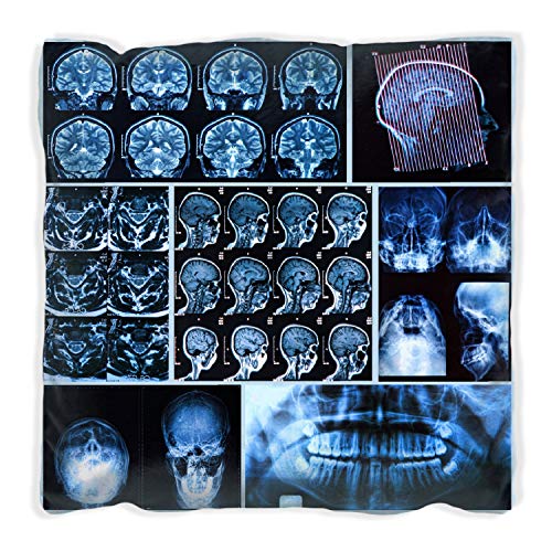 Wallario Dekokissen 60 x 60 cm, Röntgen-Bilder eines menschlichen Kopfes von Allen Seiten, beidseitig Bedruckt, Kuschelkissen mit weicher Plüsch-Oberfläche von Wallario