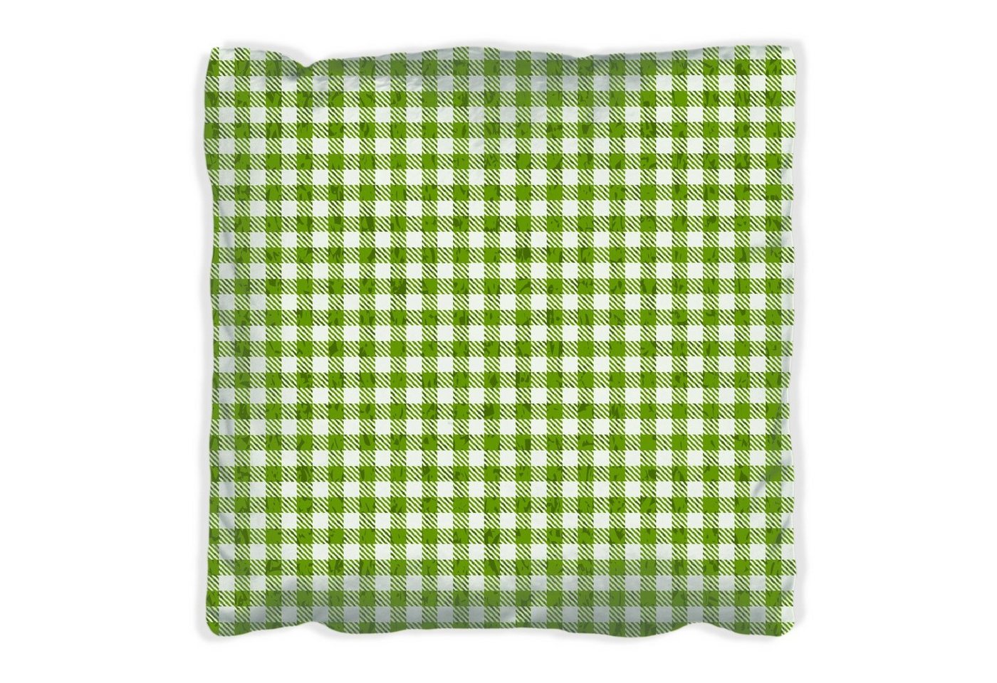 Wallario Dekokissen Muster einer Tischdecke in grün und weiß kariert, handgenäht Wallario Dekokissen Muster einer Tischdecke in grün und weiß kariert, handgenäht von Wallario