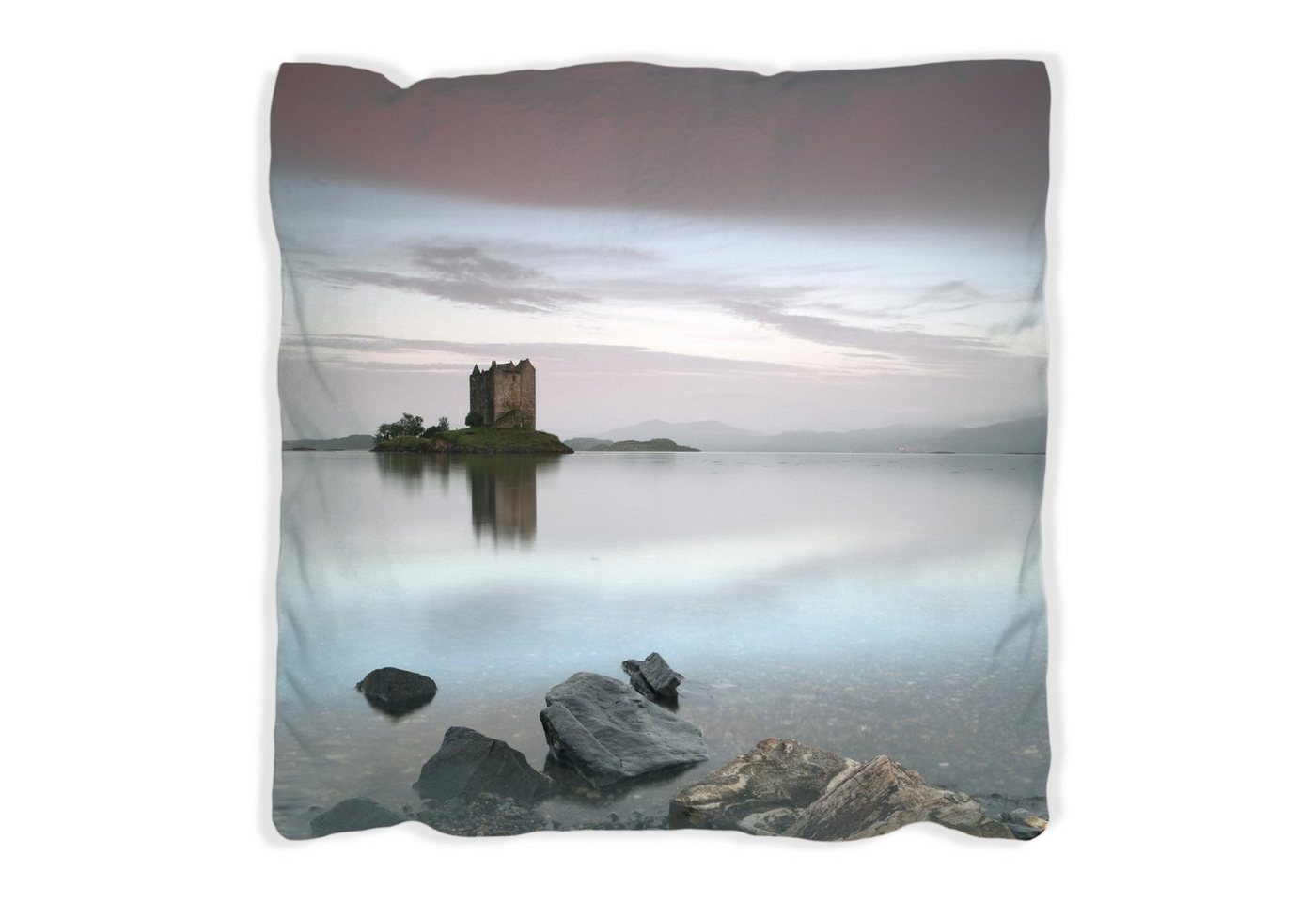 Wallario Dekokissen Schloss in Schottland, handgenäht Wallario Dekokissen Schloss in Schottland, handgenäht von Wallario
