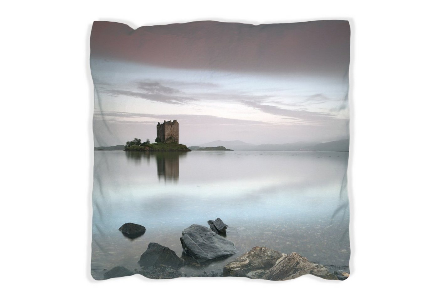 Wallario Dekokissen Schloss in Schottland, handgenäht von Wallario