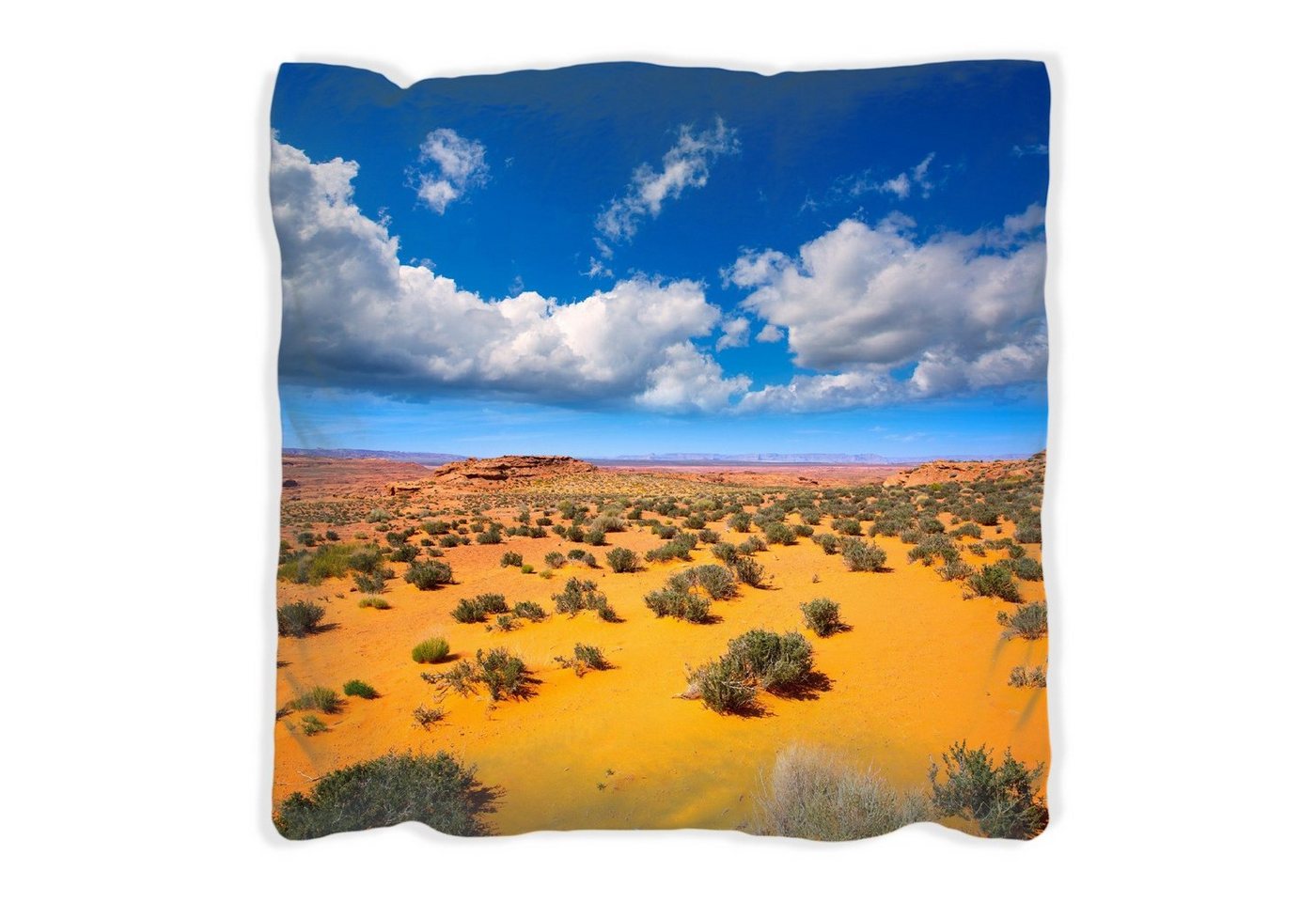 Wallario Dekokissen Wüste in Arizona - blauer Himmel mit Wolken I, handgenäht von Wallario