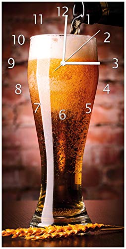 Wallario Design-Wanduhr, Acrylglasuhr Größe 30 x 60 cm, weiße Zeiger, Motiv Frisches Pils Wallario Design-Wanduhr, Acrylglasuhr Größe 30 x 60 cm, weiße Zeiger, Motiv Frisches Pils von Wallario