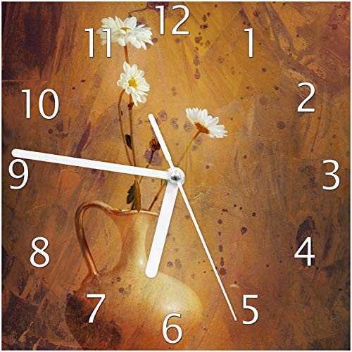 Wallario Design-Wanduhr Antike Vase mit Blumen aus Glas, Motiv-Uhr Größe 20 x 20 cm, weiße Zeiger Wallario Design-Wanduhr Antike Vase mit Blumen aus Glas, Motiv-Uhr Größe 20 x 20 cm, weiße Zeiger von Wallario