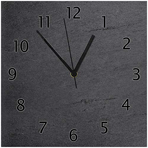 Wallario Design-Wanduhr Schwarze Schiefertafel Optik - Steintafel aus Glas, Motiv-Uhr Größe 30 x 30 cm, Schwarze Zeiger Wallario Design-Wanduhr Schwarze Schiefertafel Optik - Steintafel aus Glas, Motiv-Uhr Größe 30 x 30 cm, Schwarze Zeiger von Wallario