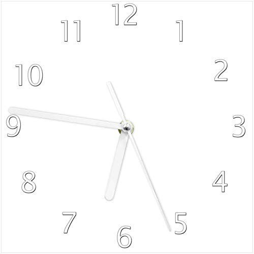 Wallario Design-Wanduhr Weiß aus Glas, Motiv-Uhr Größe 20 x 20 cm, weiße Zeiger von Wallario