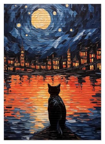 Wallario Duschmatte Antirutschmatte Badmatte Fußmatte Blick eines Nachtwächters, Größe ca. 70 x 50 cm von Wallario