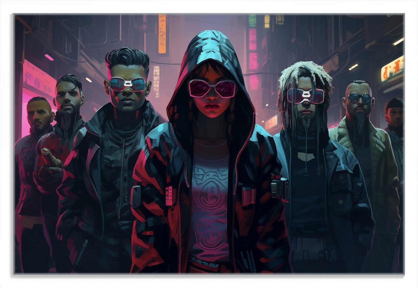 Wallario Frühstücksbrett Cyberpunk Rebellen, (inkl. rutschfester Gummifüße 4mm, 1-St), 20x30cm von Wallario