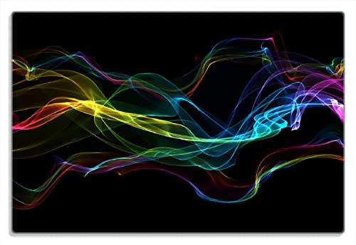 Wallario Frühstücksbrettchen aus Glas, Glasunterlage, Glasbrettchen Bunter Rauch vor schwarzem Hintergrund, Größe 20 x 30 cm, Sicherheitsglas Wallario Frühstücksbrettchen aus Glas, Glasunterlage, Glasbrettchen Bunter Rauch vor schwarzem Hintergrund, Größe 20 x 30 cm, Sicherheitsglas von Wallario