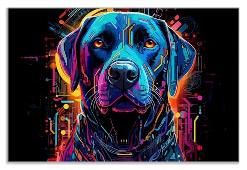 Wallario Frühstücksbrettchen aus Glas, Glasunterlage, Glasbrettchen Cyber-Labrador, Größe 20 x 30 cm, Sicherheitsglas Wallario Frühstücksbrettchen aus Glas, Glasunterlage, Glasbrettchen Cyber-Labrador, Größe 20 x 30 cm, Sicherheitsglas von Wallario