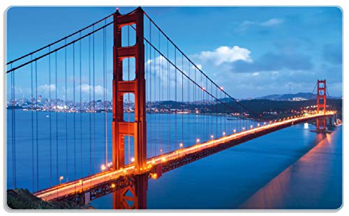 Wallario Frühstücksbrettchen aus Glas, Glasunterlage, Glasbrettchen Golden Gate Bridge in San Francisco USA, Größe 14 x 23 cm, Sicherheitsglas von Wallario