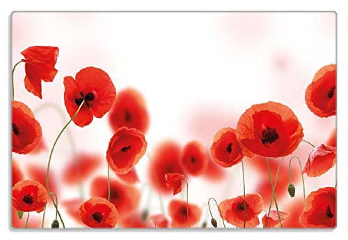 Wallario Frühstücksbrettchen aus Glas, Glasunterlage, Glasbrettchen Leuchtende Mohnblumen - Rote Mohnblumenblüten, Größe 20 x 30 cm, Sicherheitsglas Wallario Frühstücksbrettchen aus Glas, Glasunterlage, Glasbrettchen Leuchtende Mohnblumen - Rote Mohnblumenblüten, Größe 20 x 30 cm, Sicherheitsglas von Wallario
